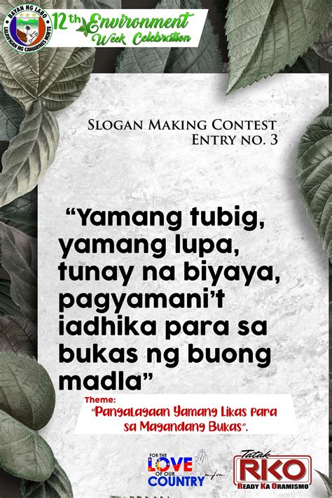 Para Sa Yamang Kagubatan Slogan Ideas .